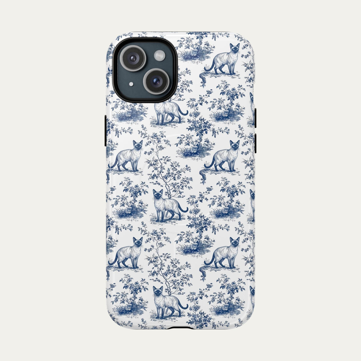 Siamese Cat Blue Toile Phone case