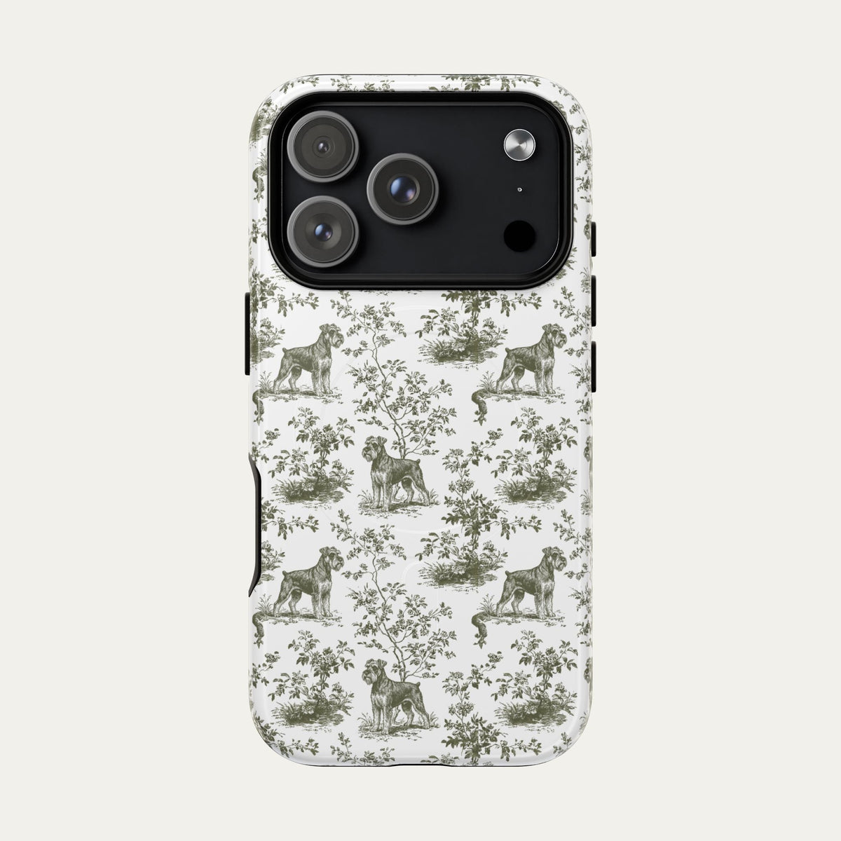 Schnauzer Sage Green Toile phone Case