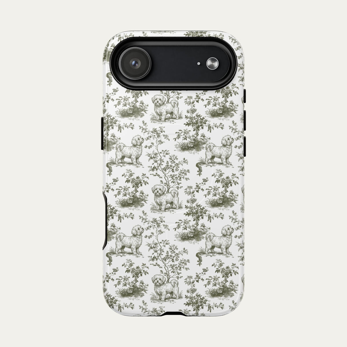 Maltese Sage Green Toile phone Case
