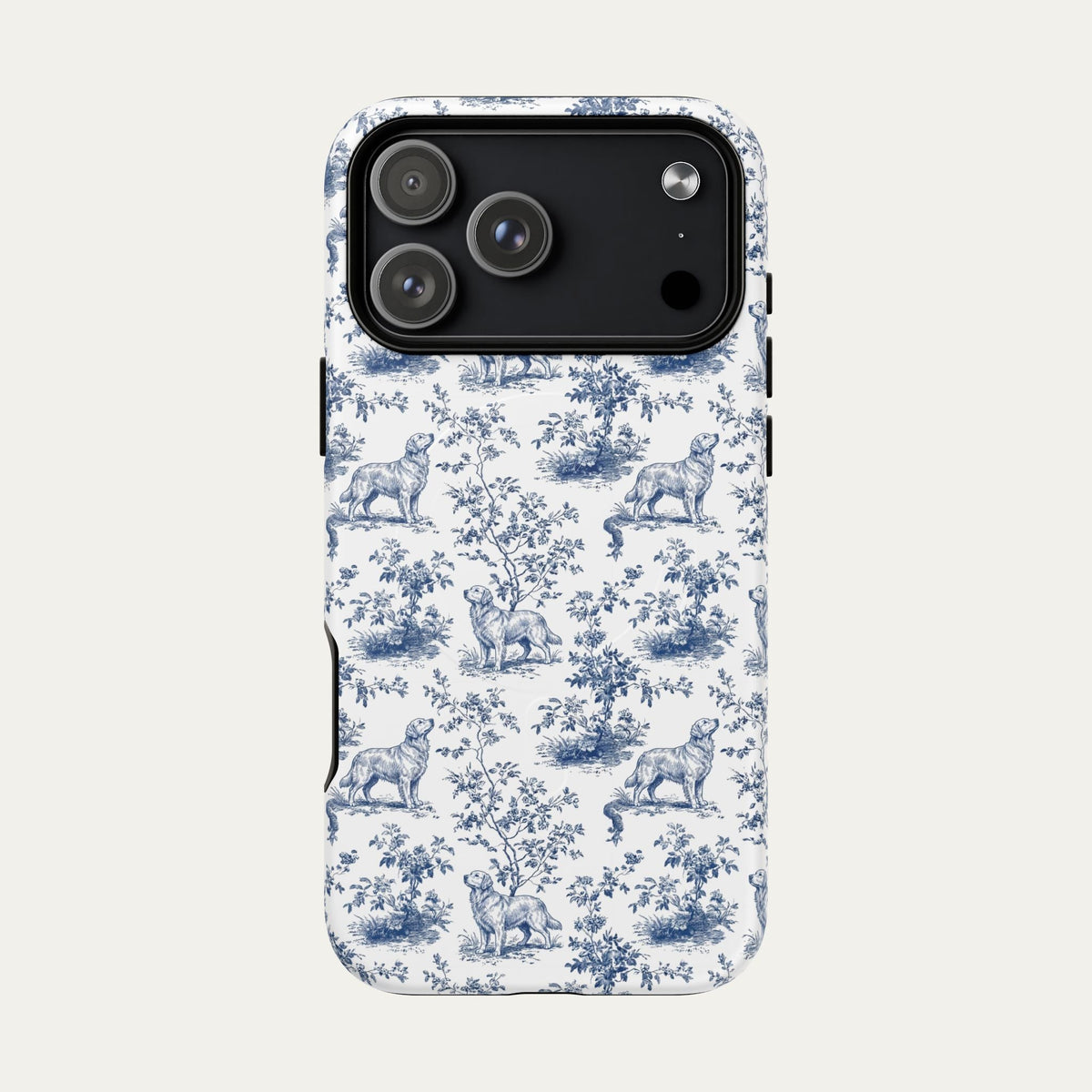 Golden Retriever Blue Toile Phone case