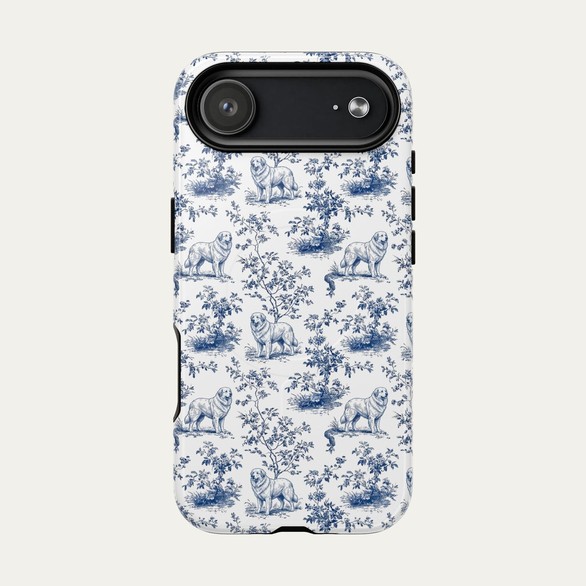 Great Pyrenees Blue Toile Phone case