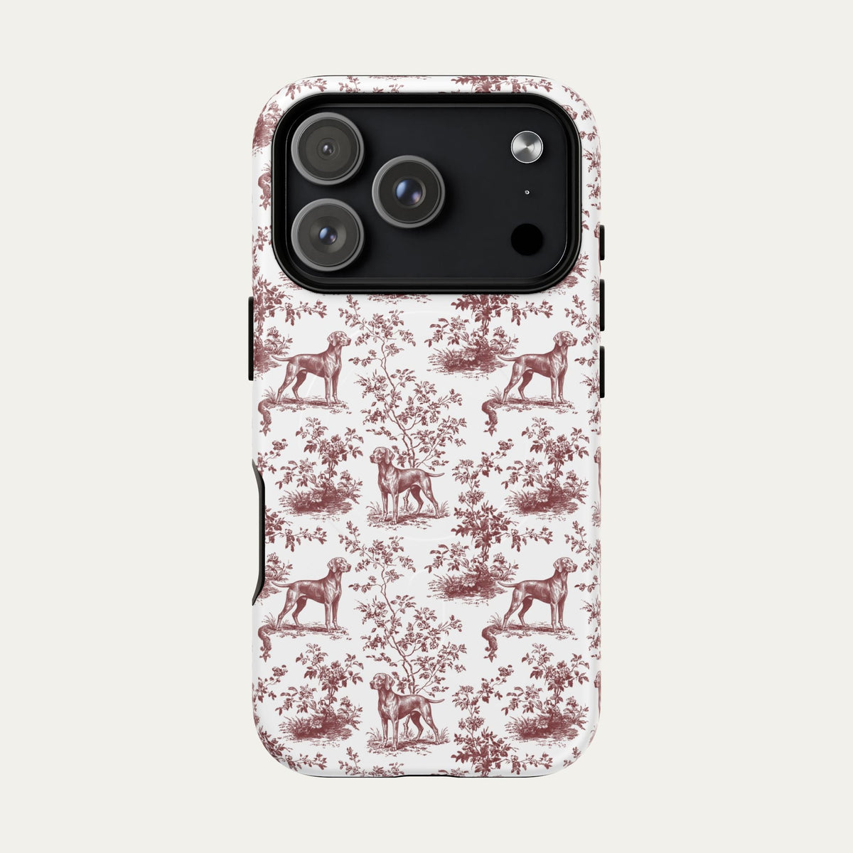 Weimaraner Burgundy Toile phone Case