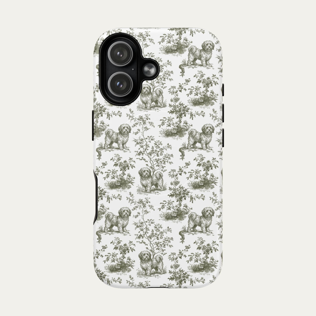 Havanese Sage Green Toile phone Case