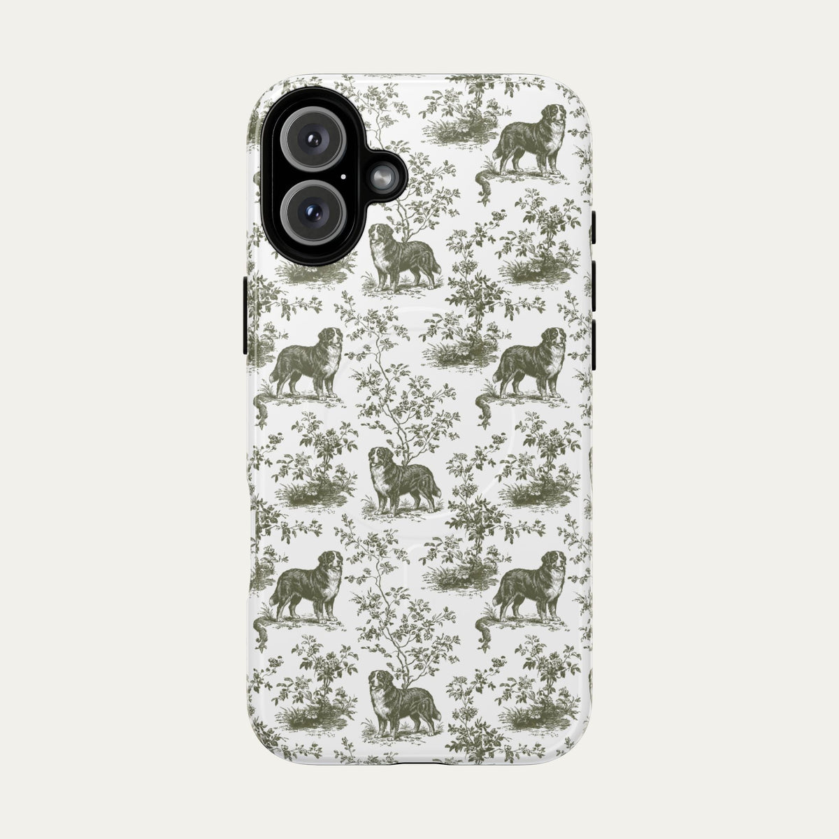 Bernese Mountain Sage Green Toile phone Case