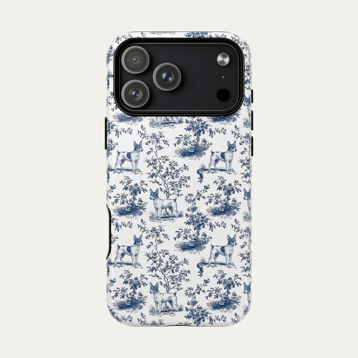 Toy Fox Terrier Blue Toile Phone case