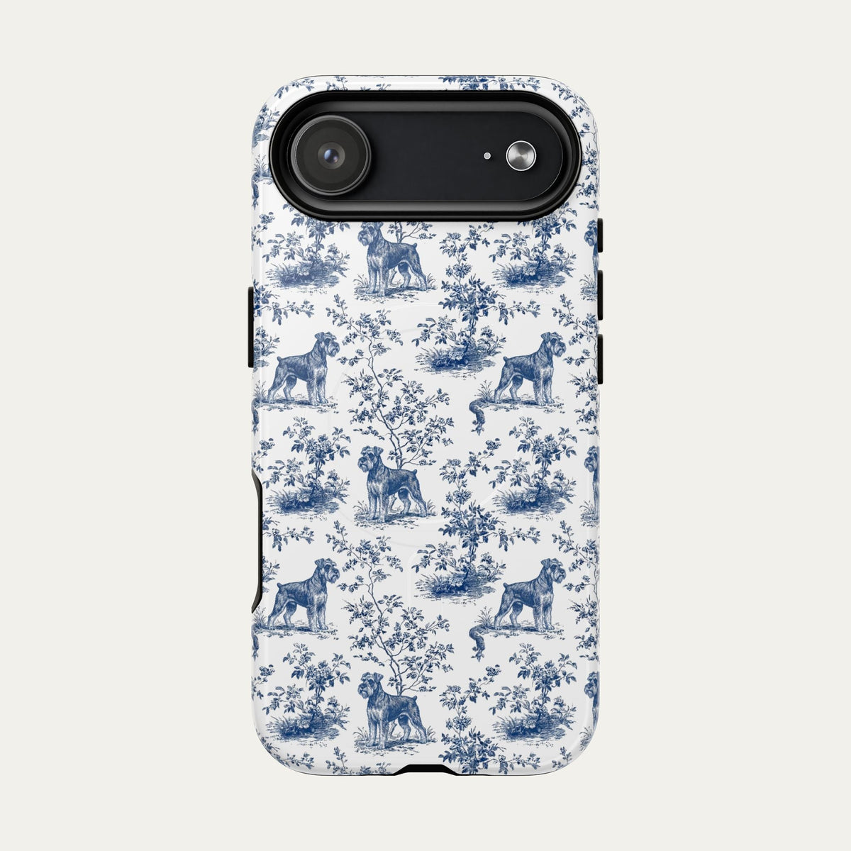 Schnauzer Blue Toile Phone case