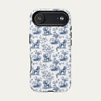 Poodle Blue Toile Phone case