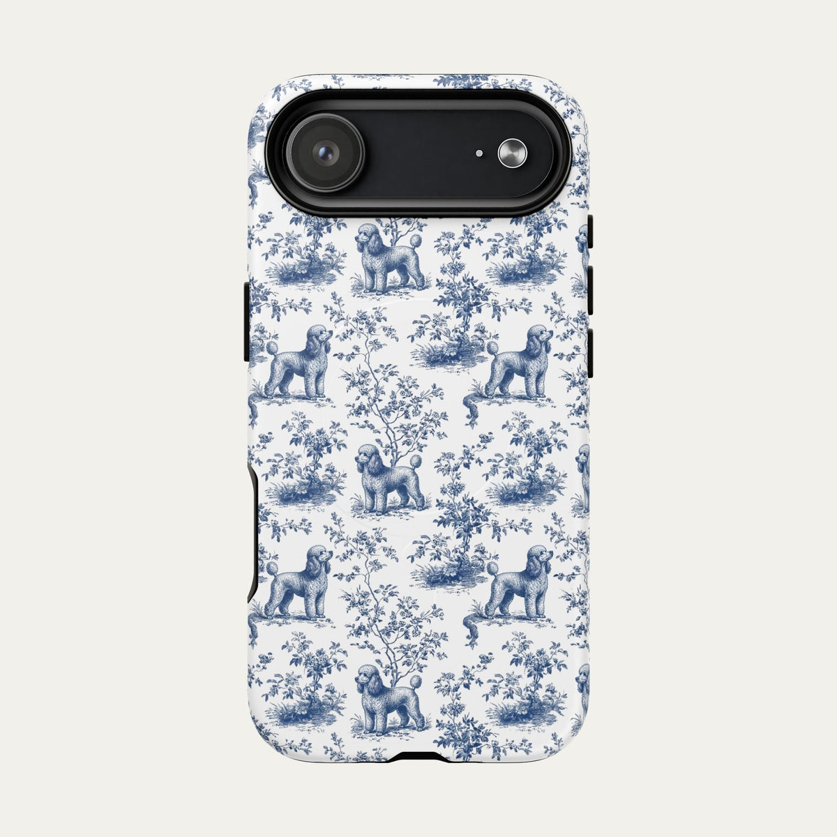 Poodle Blue Toile Phone case