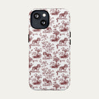 Cavalier Spaniel Burgundy Toile phone Case