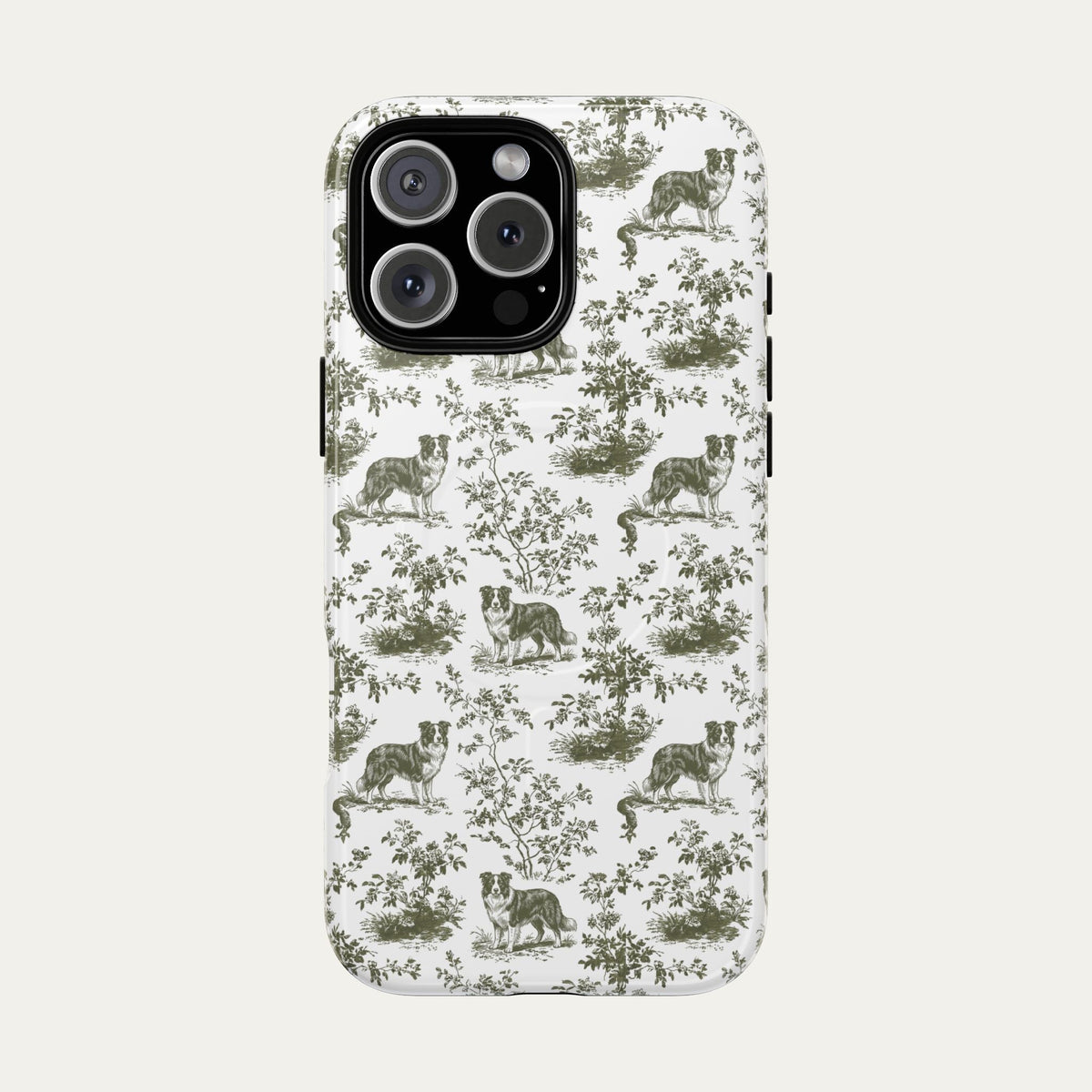 Border Collie Sage Green Toile phone Case