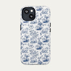 Persian Cat Blue Toile Phone case
