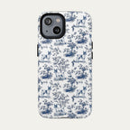 Toy Fox Terrier Blue Toile Phone case