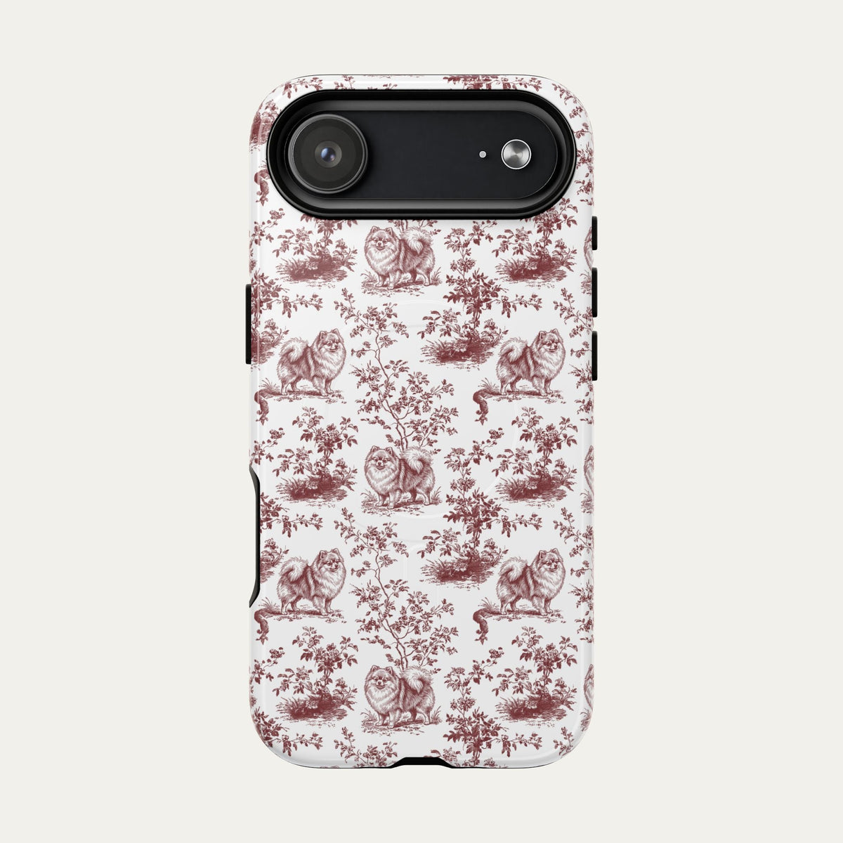 Pomeranian Burgundy Toile phone Case