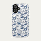 Bernedoodle Blue Toile Phone case