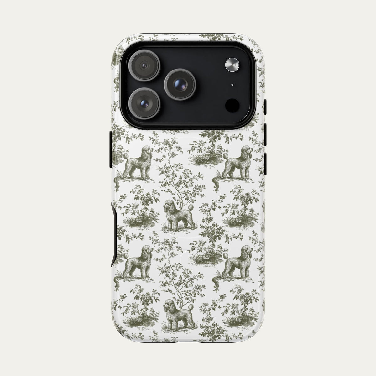 Poodle Sage Green Toile phone Case