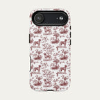 Rhodesian Ridgeback Burgundy Toile phone Case