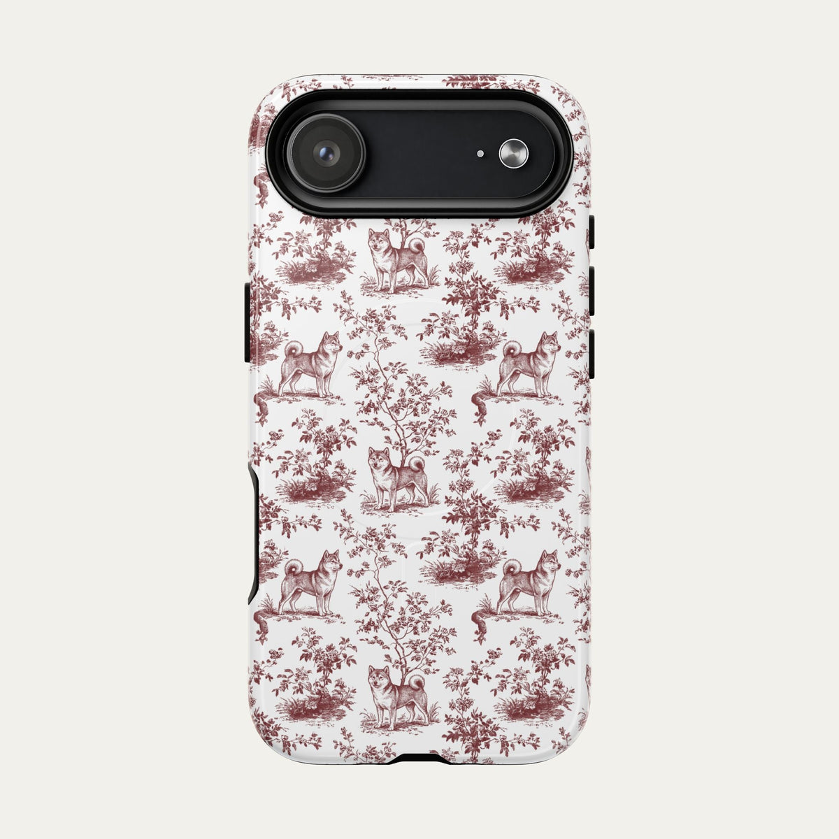 Shiba Inu Burgundy Toile phone Case