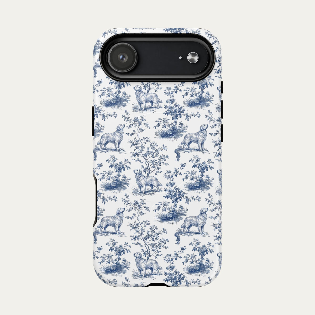 Golden Retriever Blue Toile Phone case