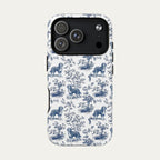 Bernedoodle Blue Toile Phone case