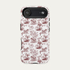 Pekingese Burgundy Toile phone Case