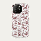 Dachshund Shorthaired Burgundy Toile phone Case