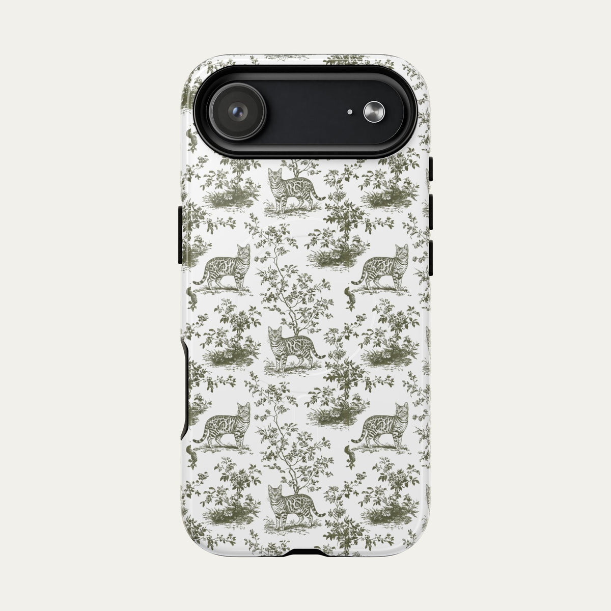 Bengal Cat Sage Green Toile phone Case