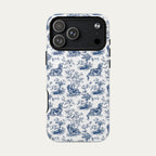 Dachshund Longhaired Blue Toile Phone case