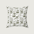 Shetland Sheepdog Sage Green French Toile Pillow