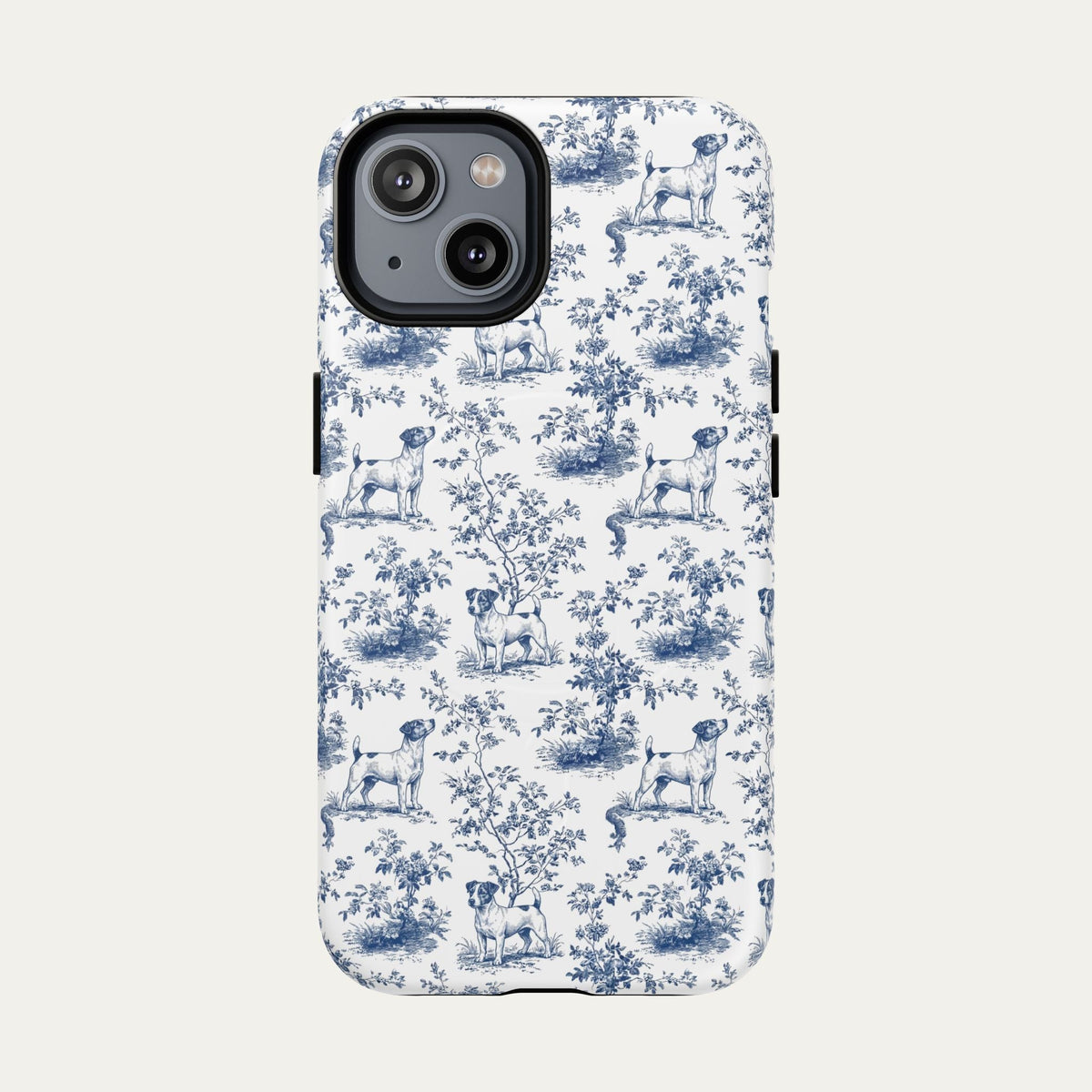Jack Russell Terrier Blue Toile Phone case