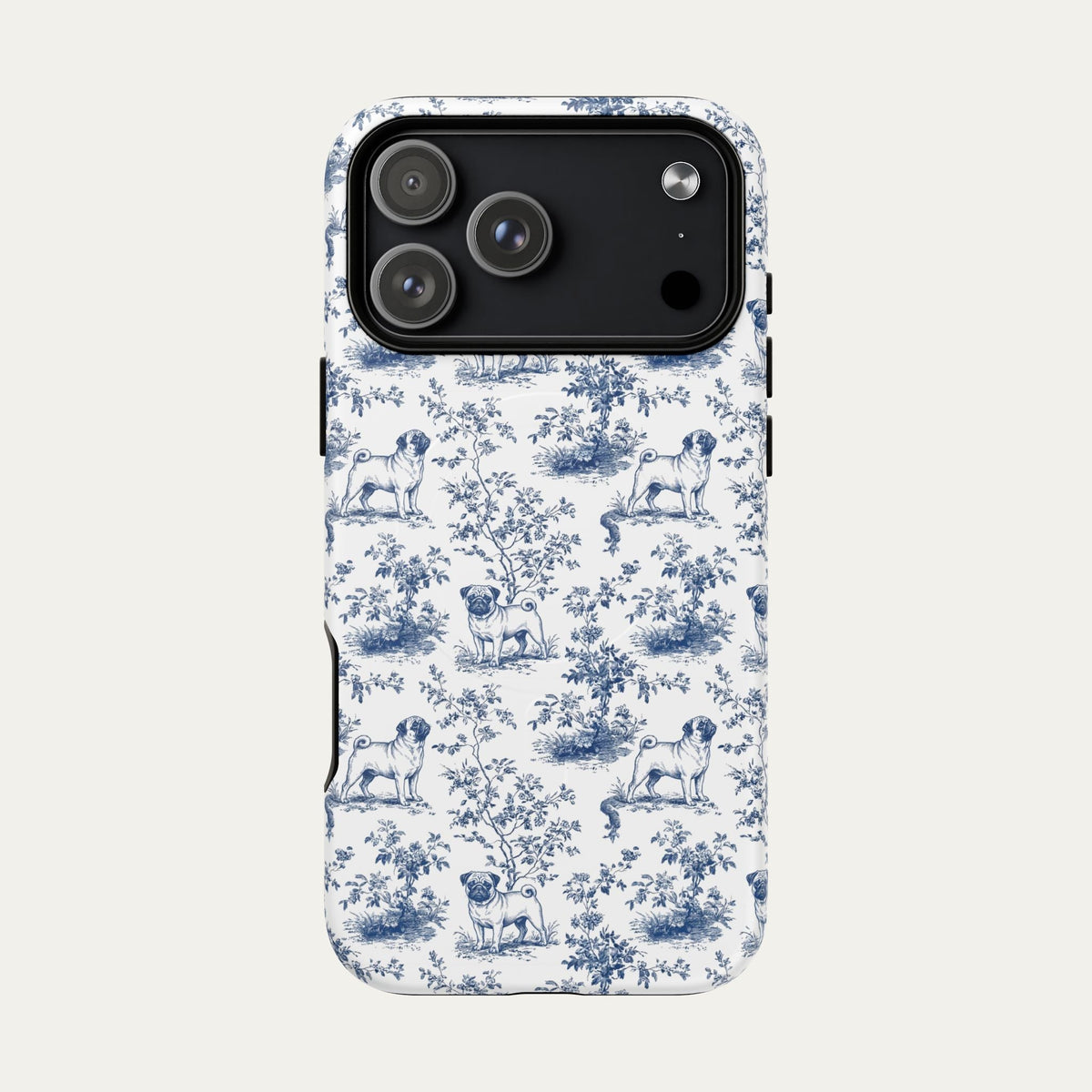 Pug Blue Toile Phone case