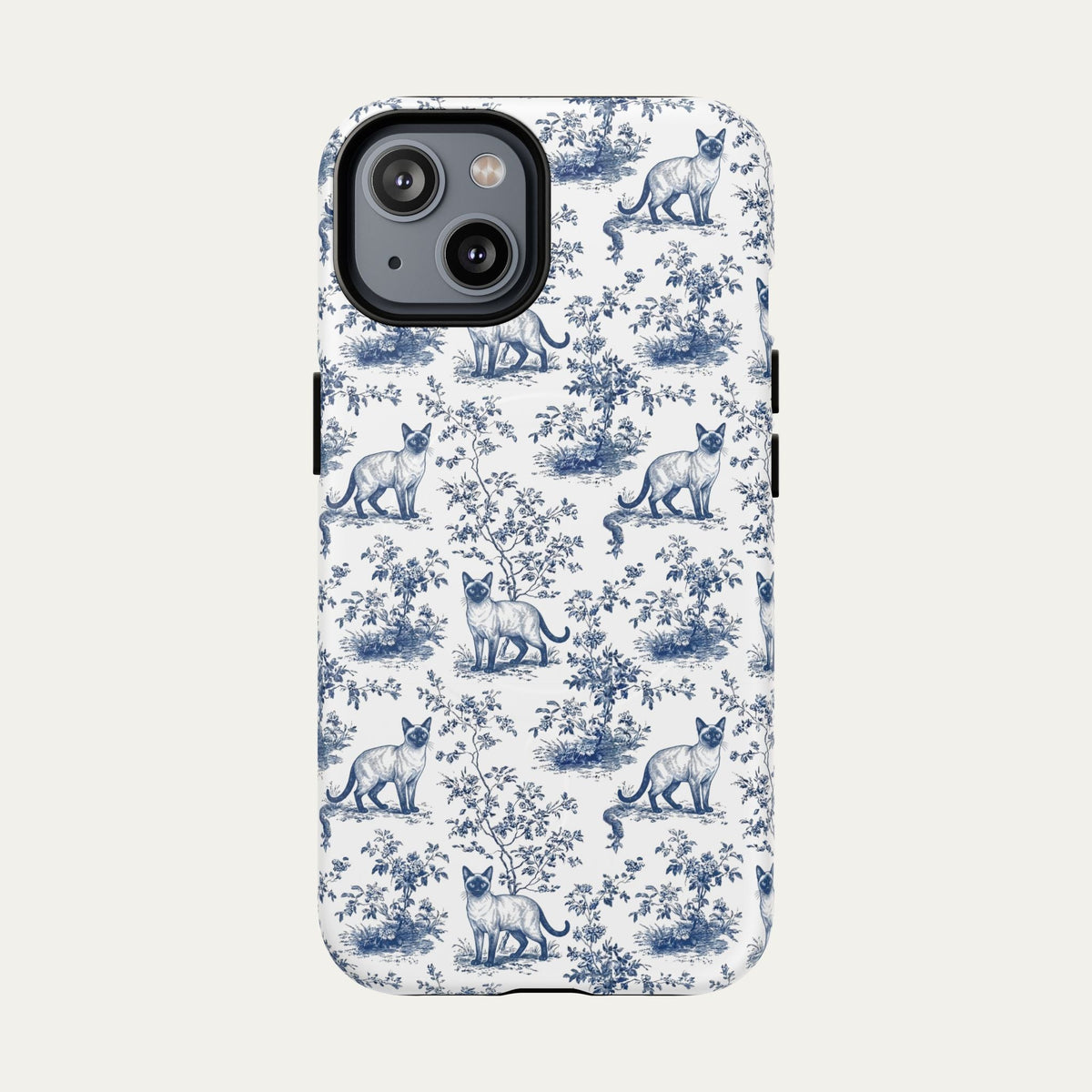 Siamese Cat Blue Toile Phone case