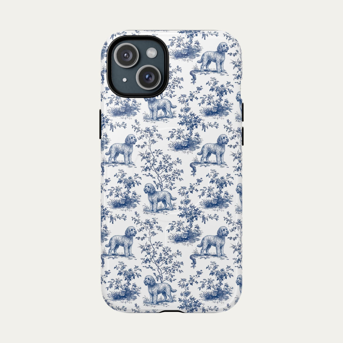 Cockapoo Blue Toile Phone case