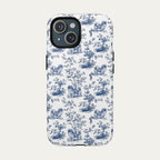 Pekingese Blue Toile Phone case