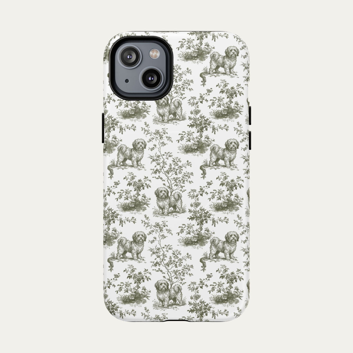 Havanese Sage Green Toile phone Case