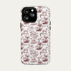 Greyhound Burgundy Toile phone Case