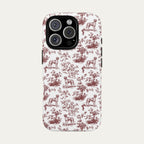 Great Dane Burgundy Toile phone Case
