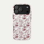 Greyhound Burgundy Toile phone Case