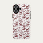 Boston Terrier Burgundy Toile phone Case
