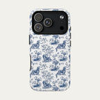 Dachshund Longhaired Blue Toile Phone case
