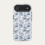 English Bulldog Blue Toile Phone case