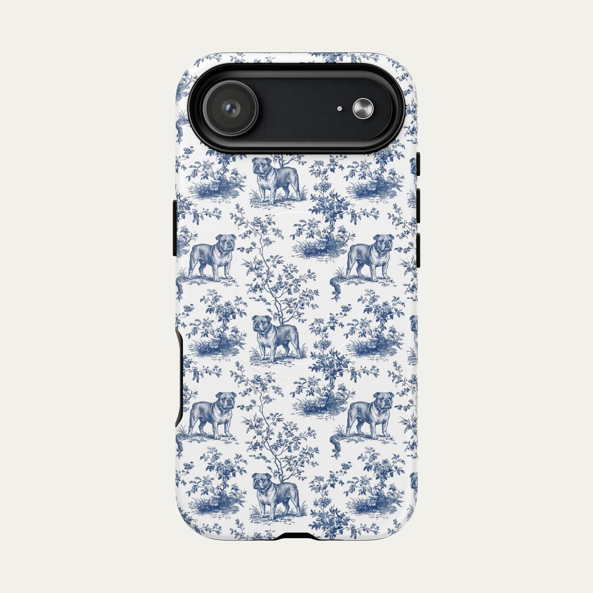 English Bulldog Blue Toile Phone case