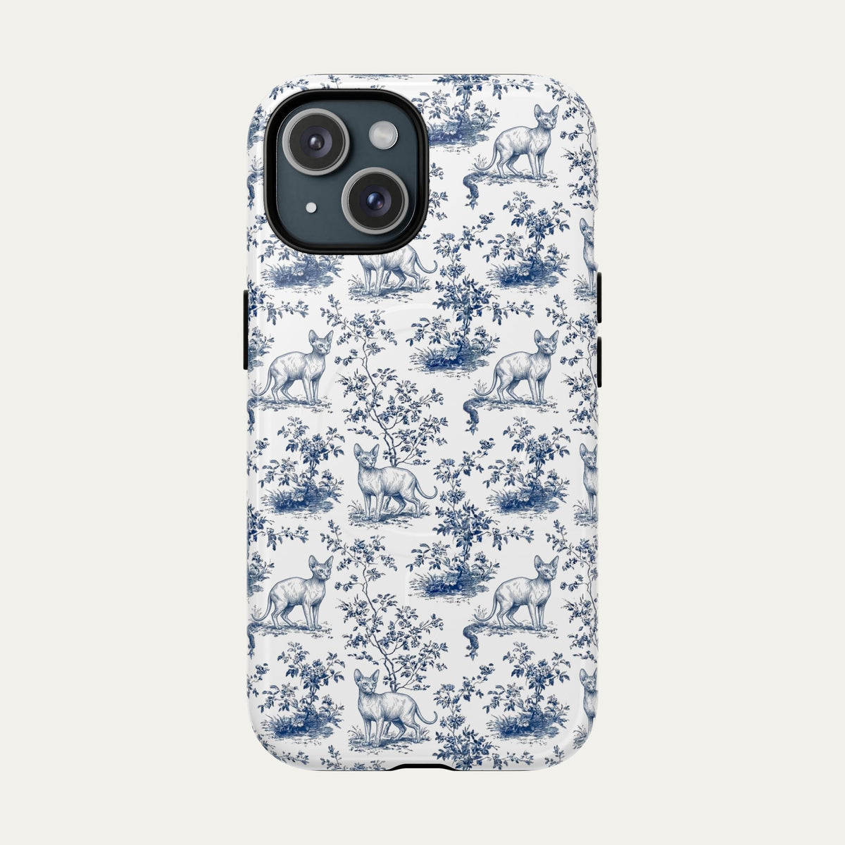 Sphynx Cat Blue Toile Phone case