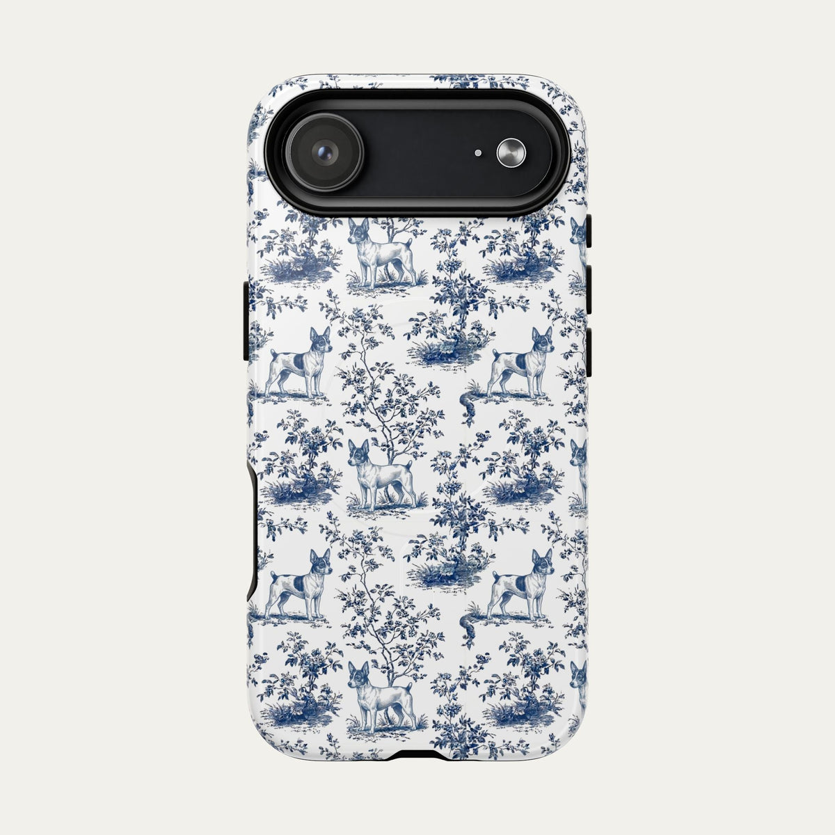 Toy Fox Terrier Blue Toile Phone case