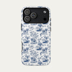 English Bulldog Blue Toile Phone case