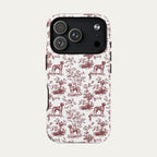Rhodesian Ridgeback Burgundy Toile phone Case