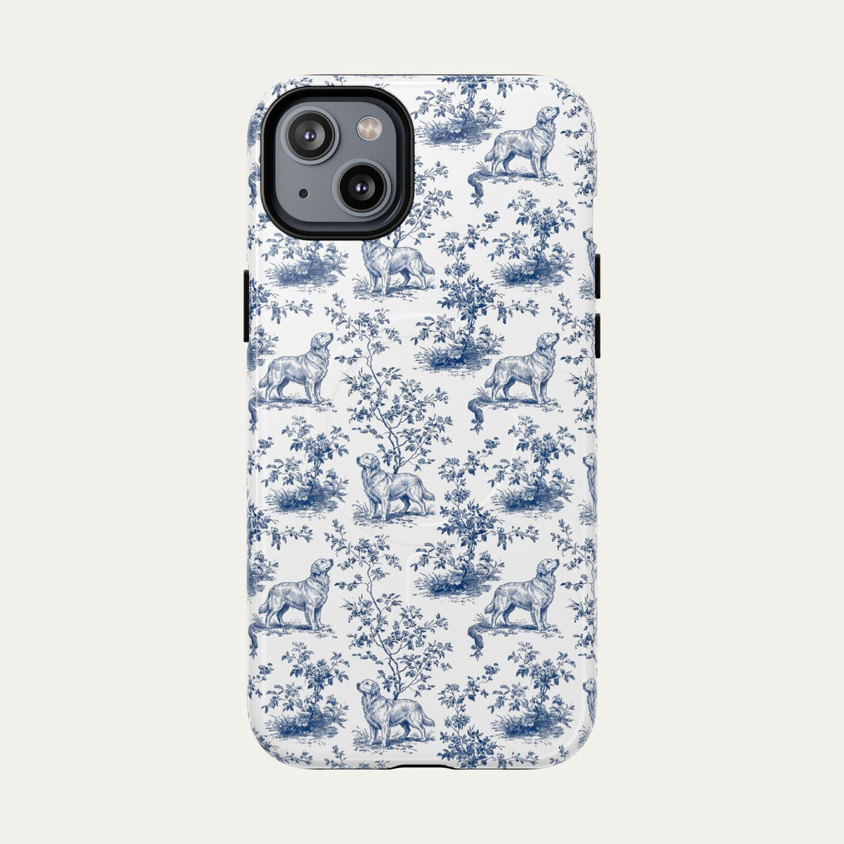 Golden Retriever Blue Toile Phone case