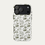 Siamese Cat Sage Green Toile phone Case