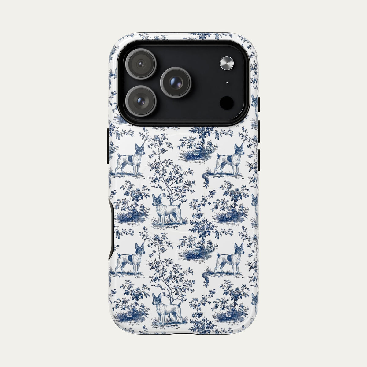 Toy Fox Terrier Blue Toile Phone case