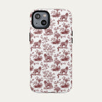Newfoundland Burgundy Toile phone Case