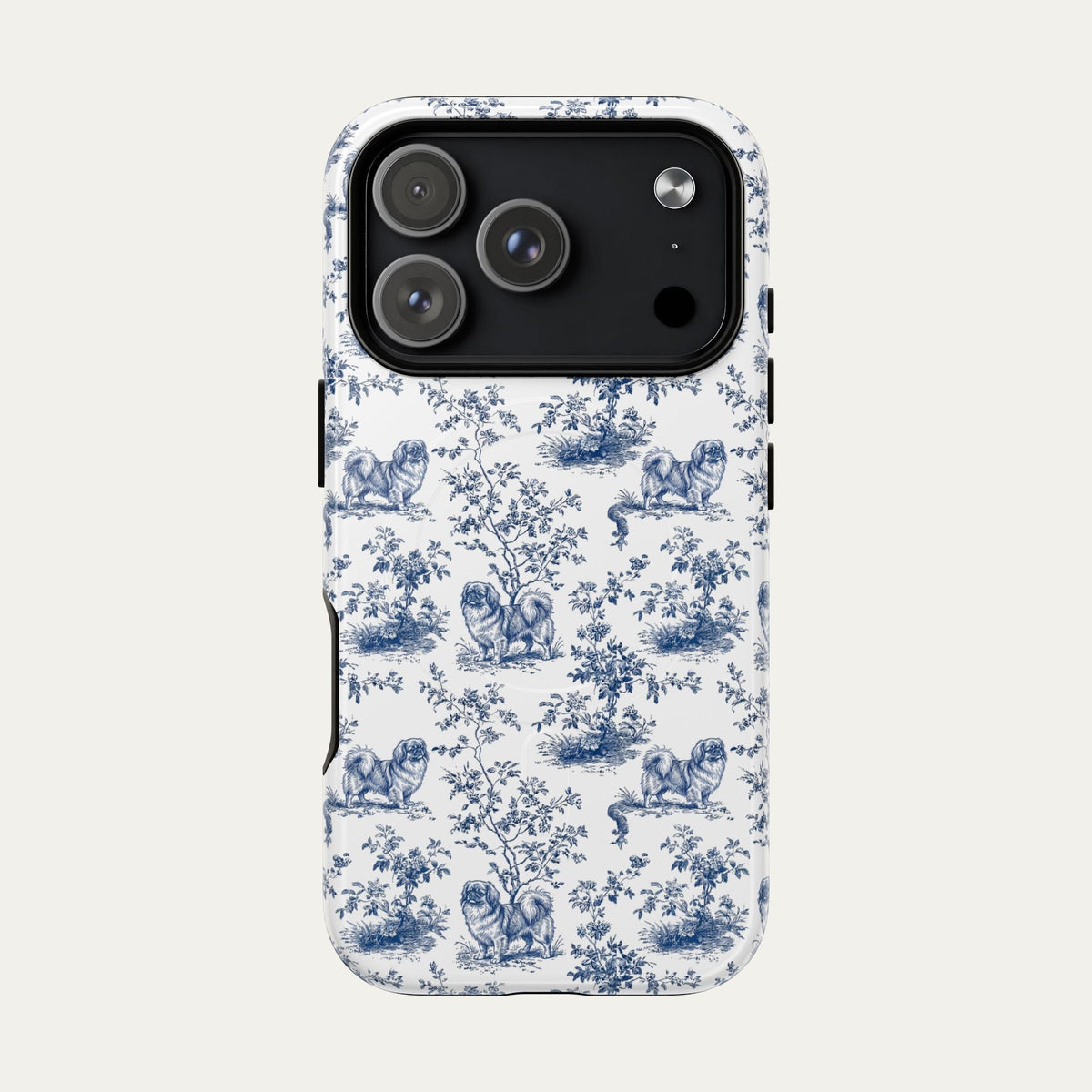 Pekingese Blue Toile Phone case
